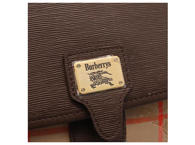 Burberrys Nova Check Clutch Bag Canvas Beige Gold Auth 189966 Golden - Ansicht 8