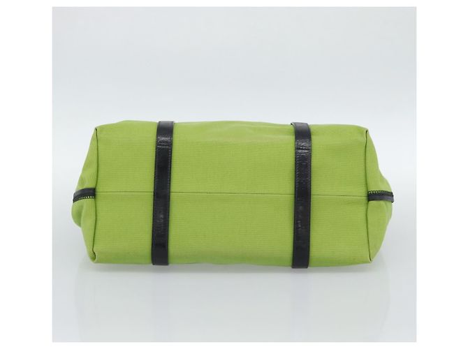 Borsa Tote BOTTEGA VENETA Canvas Verde Nero 256763 Auth bs35773 - vista 5