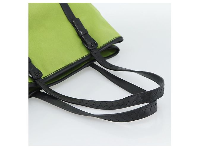 Borsa Tote BOTTEGA VENETA Canvas Verde Nero 256763 Auth bs35773 - vista 7