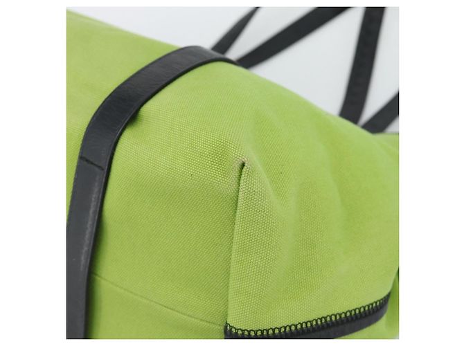 Borsa Tote BOTTEGA VENETA Canvas Verde Nero 256763 Auth bs35773 - vista 9