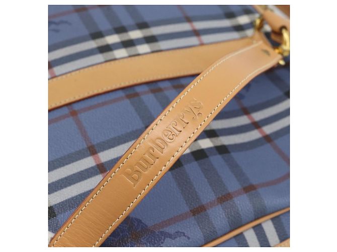 Borsa a mano Burberrys Nova Check PVC 2way Blu Oro Auth 189609 D'oro - vista 10