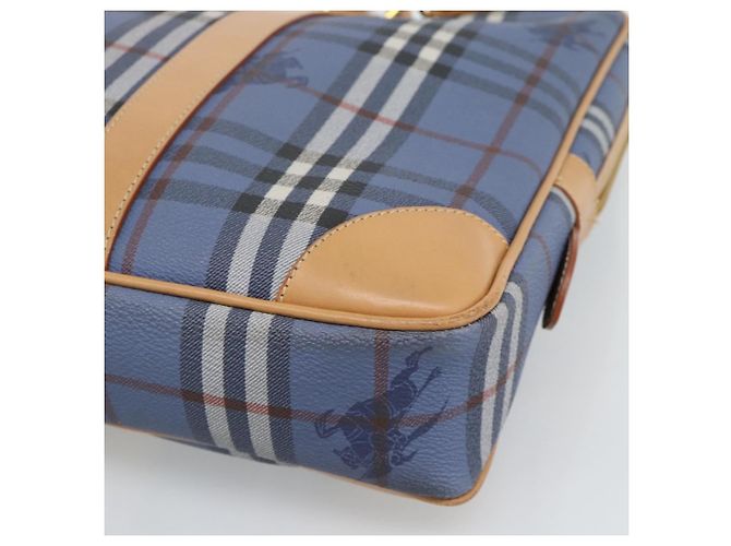 Borsa a mano Burberrys Nova Check PVC 2way Blu Oro Auth 189609 D'oro - vista 11