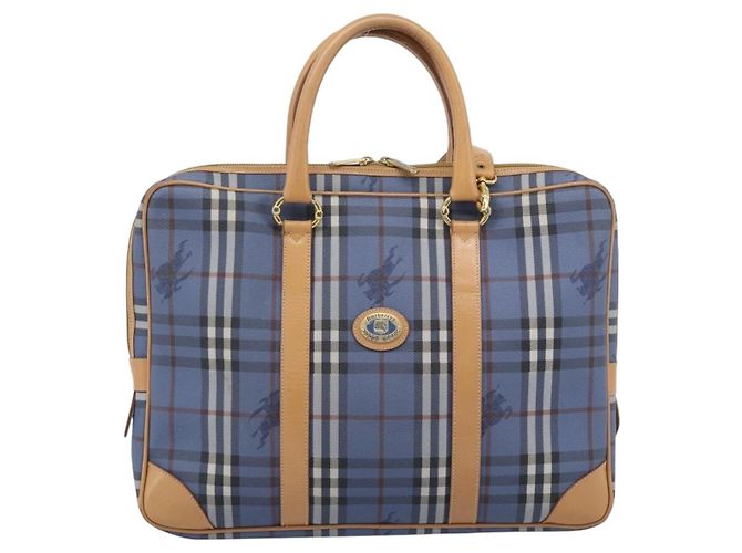 Borsa a mano Burberrys Nova Check PVC 2way Blu Oro Auth 189609 D'oro - vista 13