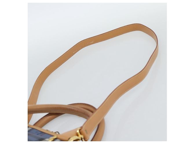Borsa a mano Burberrys Nova Check PVC 2way Blu Oro Auth 189609 D'oro - vista 14