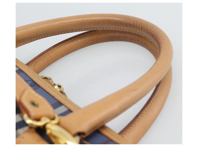 Borsa a mano Burberrys Nova Check PVC 2way Blu Oro Auth 189609 D'oro - vista 15