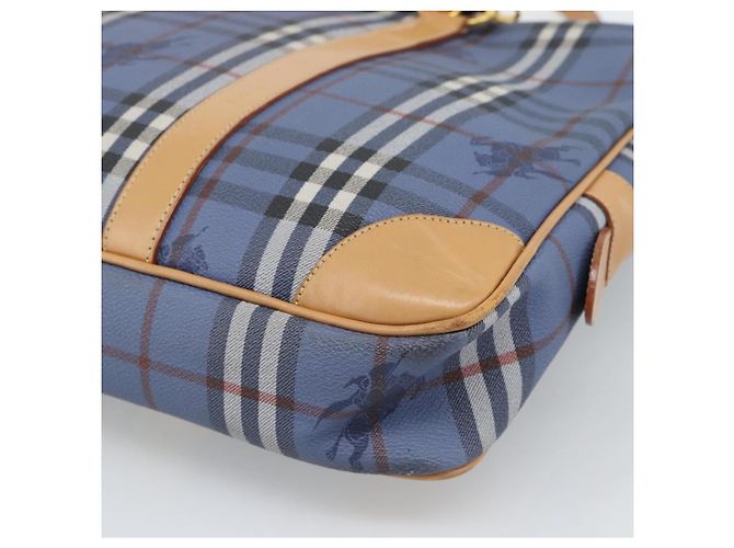 Borsa a mano Burberrys Nova Check PVC 2way Blu Oro Auth 189609 D'oro - vista 17