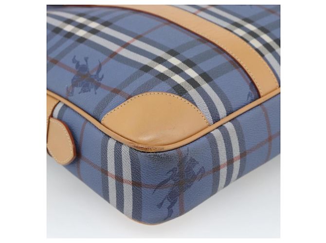 Borsa a mano Burberrys Nova Check PVC 2way Blu Oro Auth 189609 D'oro - vista 18