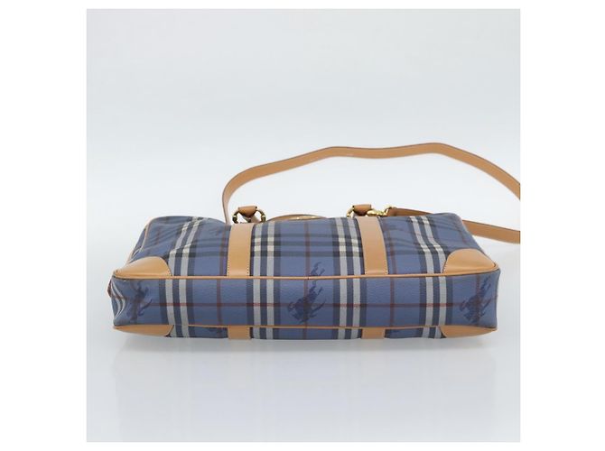 Borsa a mano Burberrys Nova Check PVC 2way Blu Oro Auth 189609 D'oro - vista 5