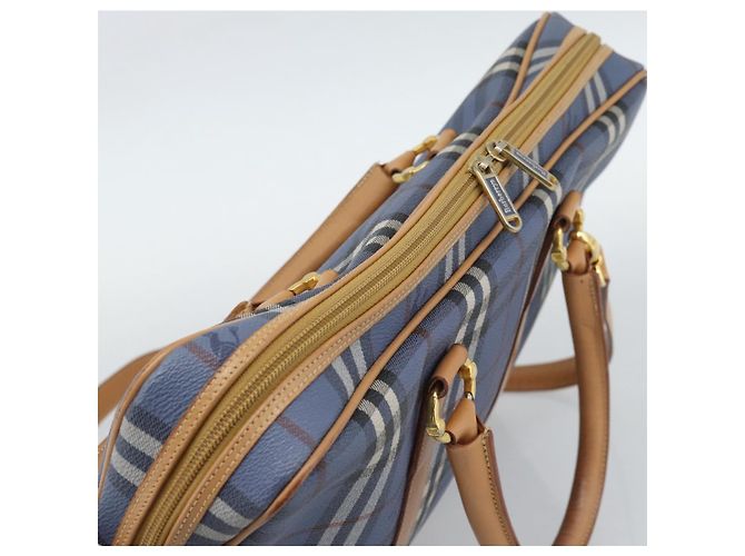 Borsa a mano Burberrys Nova Check PVC 2way Blu Oro Auth 189609 D'oro - vista 6
