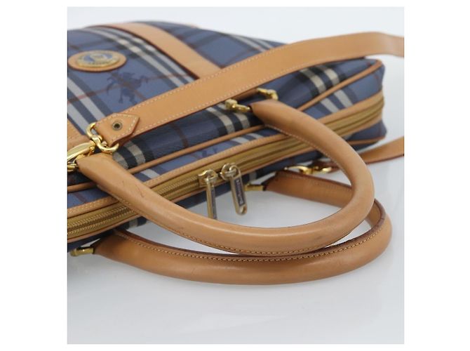 Borsa a mano Burberrys Nova Check PVC 2way Blu Oro Auth 189609 D'oro - vista 7