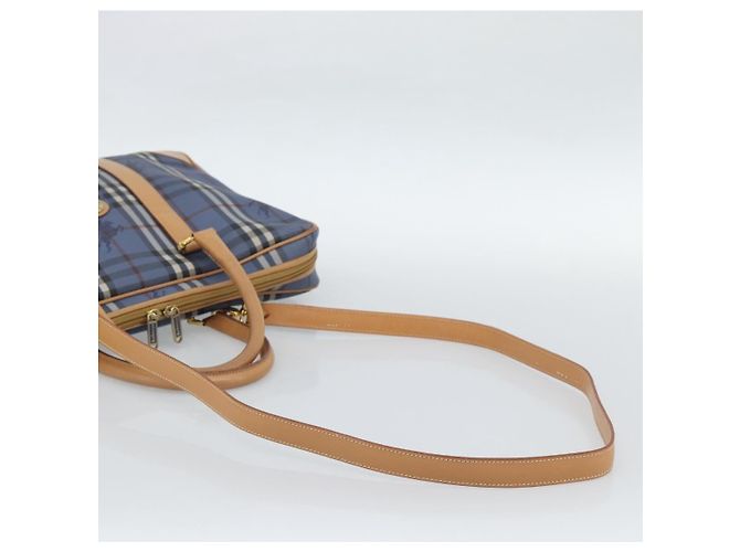 Borsa a mano Burberrys Nova Check PVC 2way Blu Oro Auth 189609 D'oro - vista 8