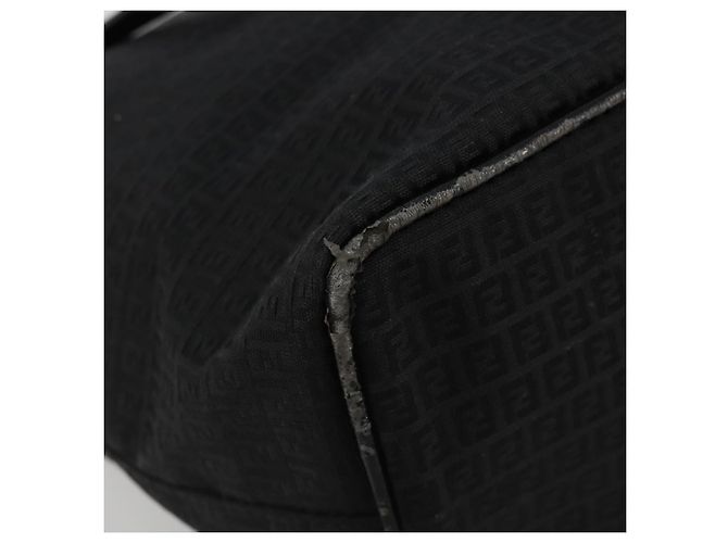 FENDI Zucchino Canvas Tote Bag Black Silver Auth ep14953 Schwarz Silber - Ansicht 17