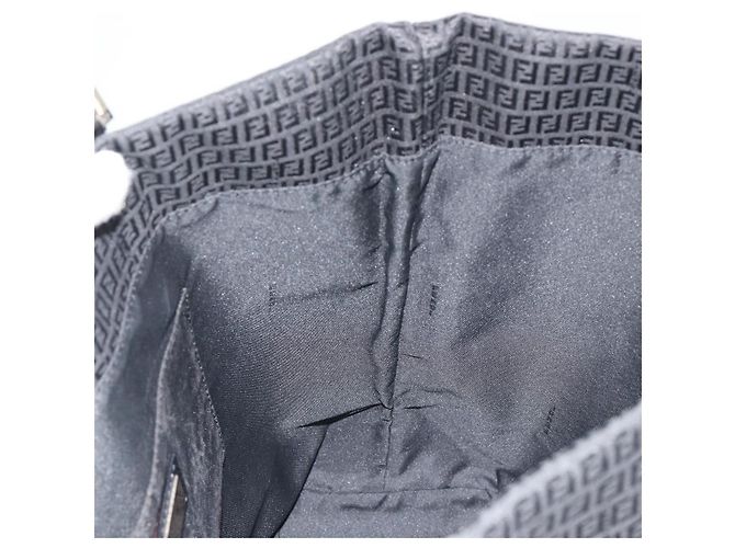 FENDI Zucchino Canvas Tote Bag Black Silver Auth ep14953 Schwarz Silber - Ansicht 20