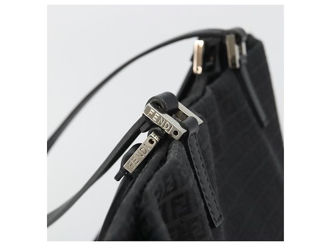 FENDI Zucchino Canvas Tote Bag Black Silver Auth ep14953 Schwarz Silber - Ansicht 9