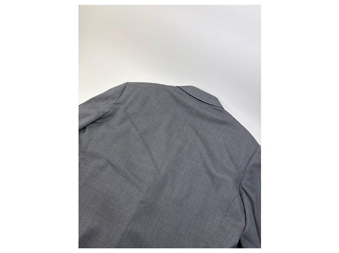 Vintage Givenchy Herrenwollanzug Grau Schwarze Knöpfe L - Ansicht 10