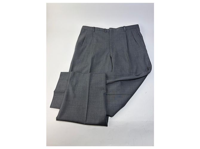 Vintage Givenchy Herrenwollanzug Grau Schwarze Knöpfe L - Ansicht 11