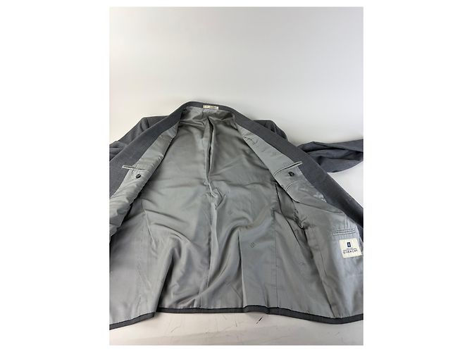 Vintage Givenchy Herrenwollanzug Grau Schwarze Knöpfe L - Ansicht 5