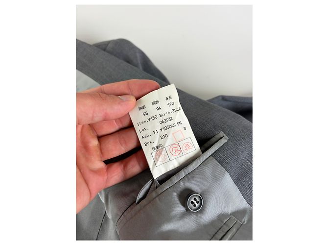 Vintage Givenchy Herrenwollanzug Grau Schwarze Knöpfe L - Ansicht 7