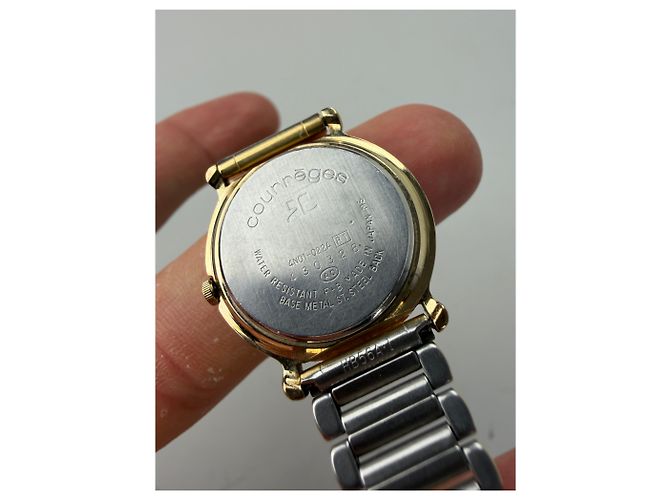 Vintage Courreges Bracelet Watch Gold Cream Golden - view 3