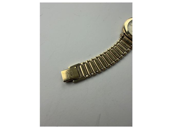 Vintage Courreges Bracelet Watch Gold Cream Golden - view 5
