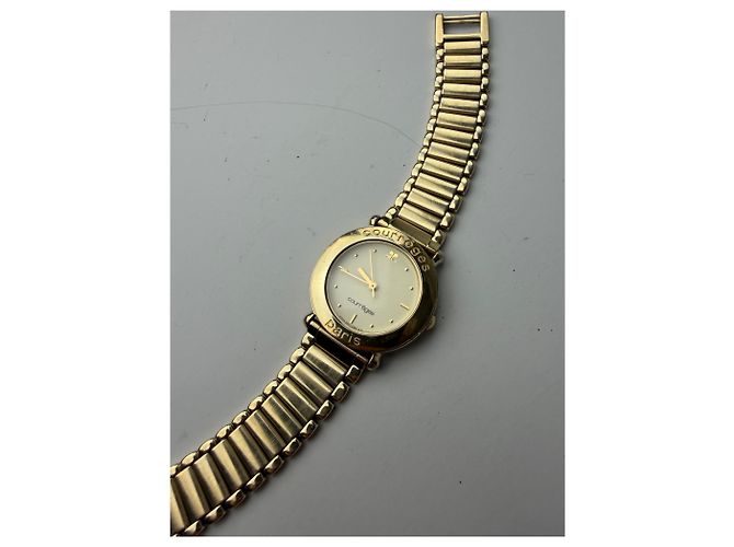 Vintage Courreges Bracelet Watch Gold Cream Golden - view 9