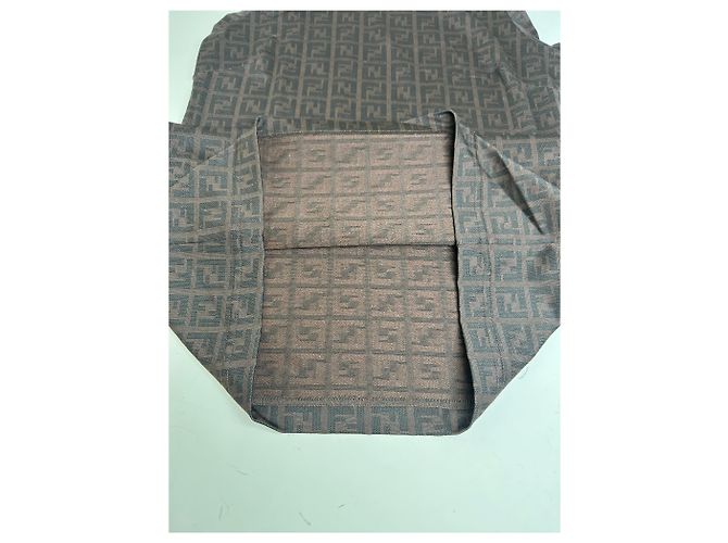 Zucca Vintage Fendi FF Monogram Stretch Kleid Braun M - Ansicht 11