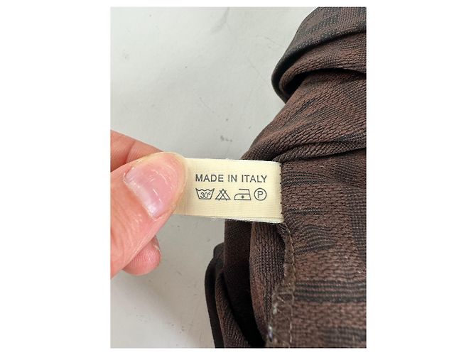 Zucca Vintage Fendi FF Monogram Stretch Kleid Braun M - Ansicht 5