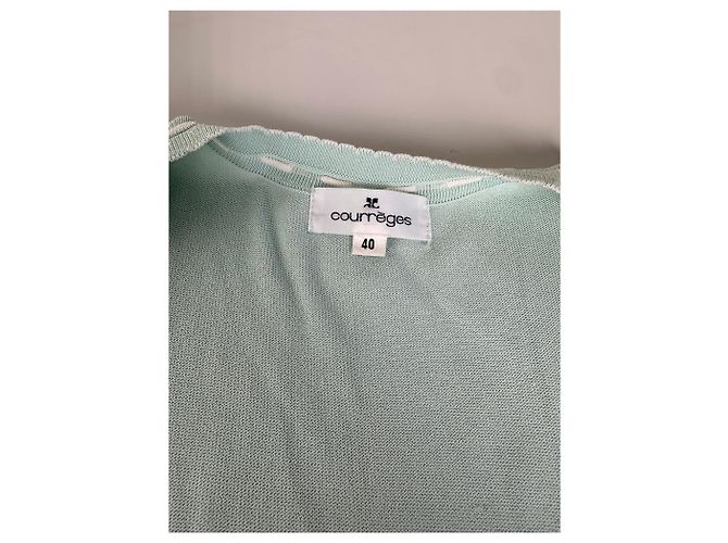 Vintage Courreges Baumwollmischung Cardigan Mintgrün L - Ansicht 6