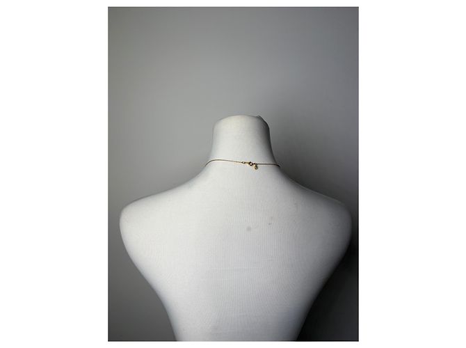 Vintage Givenchy Interlocking G Logo Strass Halskette Gold Golden - Ansicht 10