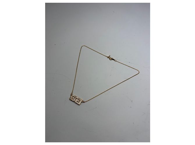 Vintage Givenchy Interlocking G Logo Strass Halskette Gold Golden - Ansicht 3
