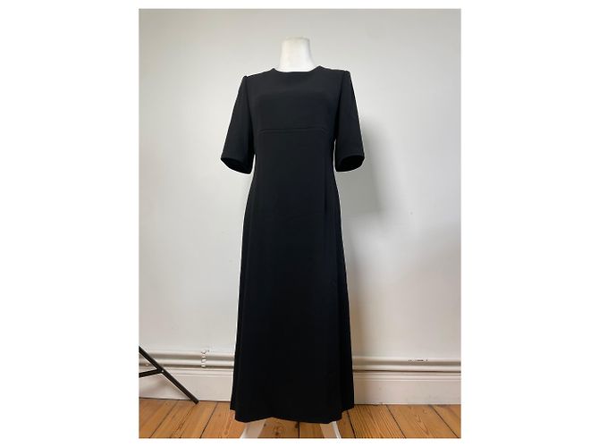 Chloé Vintage Chloe Crepe Midi Kleid Schwarz M - Ansicht 11