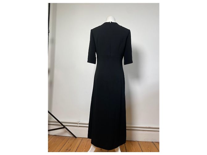 Chloé Vintage Chloe Crepe Midi Kleid Schwarz M - Ansicht 12