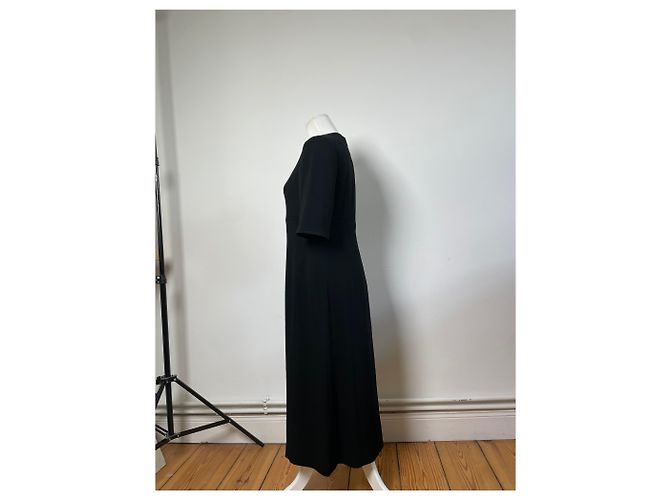 Chloé Vintage Chloe Crepe Midi Kleid Schwarz M - Ansicht 2