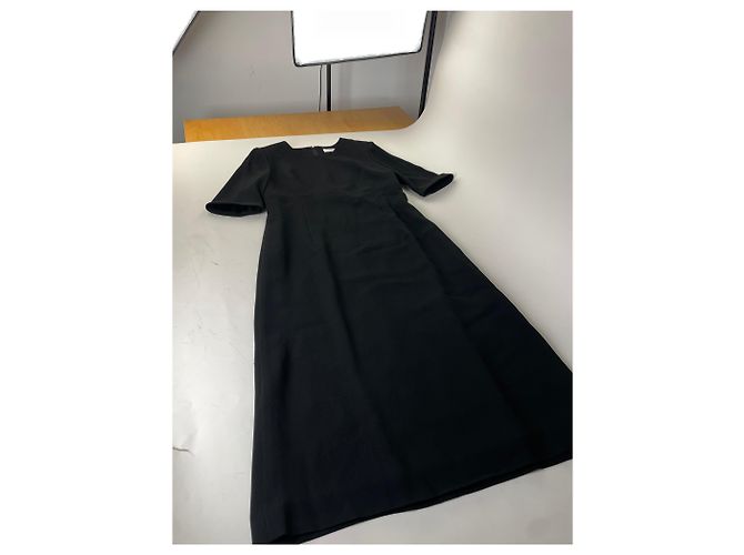 Chloé Vintage Chloe Crepe Midi Kleid Schwarz M - Ansicht 5