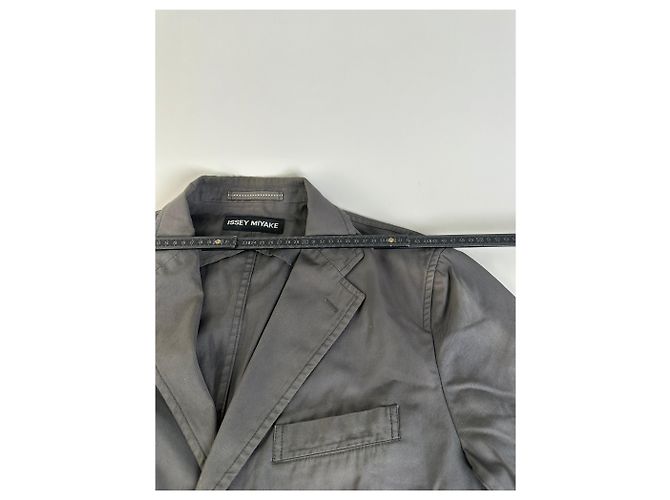 Giacca Vintage Issey Miyake in misto cotone da uomo Grigio M - vista 7