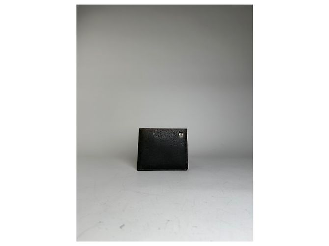 Vintage Givenchy Textured Leather Wallet Dark Green Silver Grey - view 9