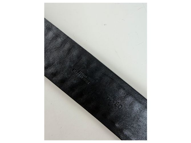 Vintage Loewe Leder Webtextil Gürtel Schwarz Silber - Ansicht 6