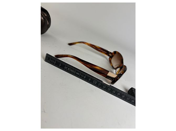 Occhiali da sole vintage Loewe in acetato tartarugato marrone oro - vista 10
