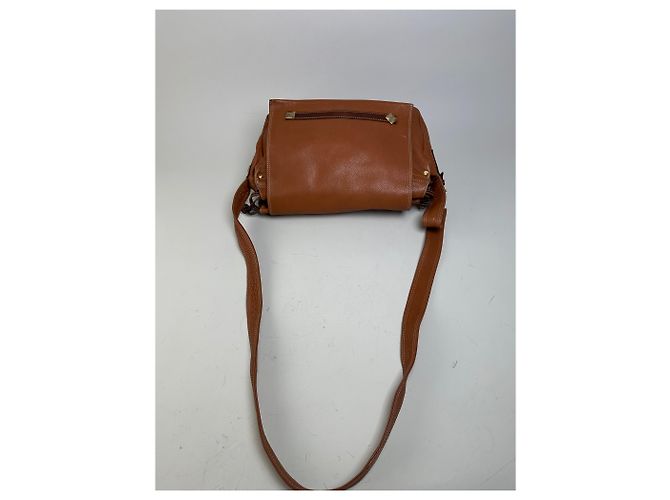 Vintage Givenchy Schultertasche aus Leder mit Nieten Braun Gold - Ansicht 10