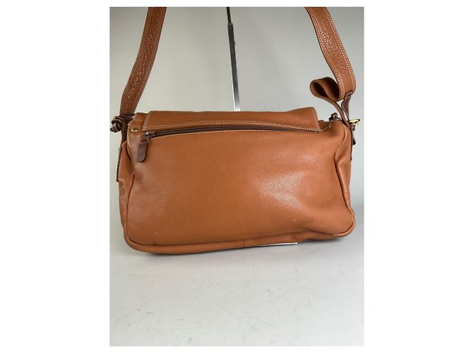 Vintage Givenchy Schultertasche aus Leder mit Nieten Braun Gold - Ansicht 15