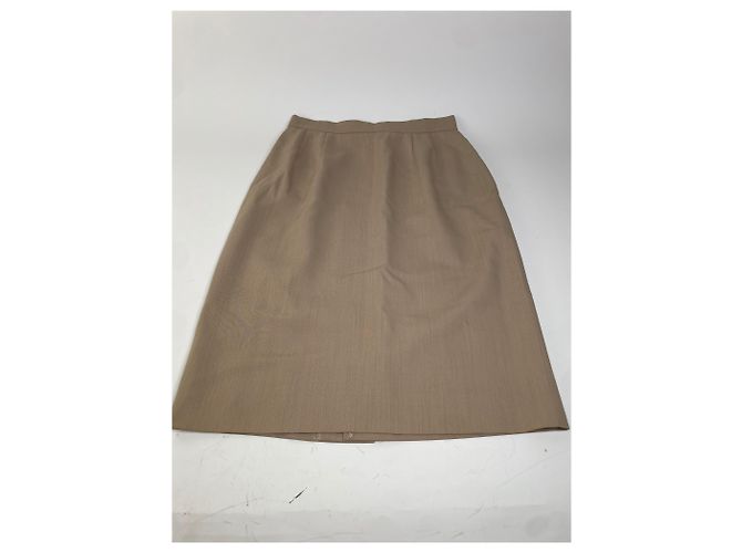 Chloé Gonna vintage Chloe in misto seta beige L - vista 5