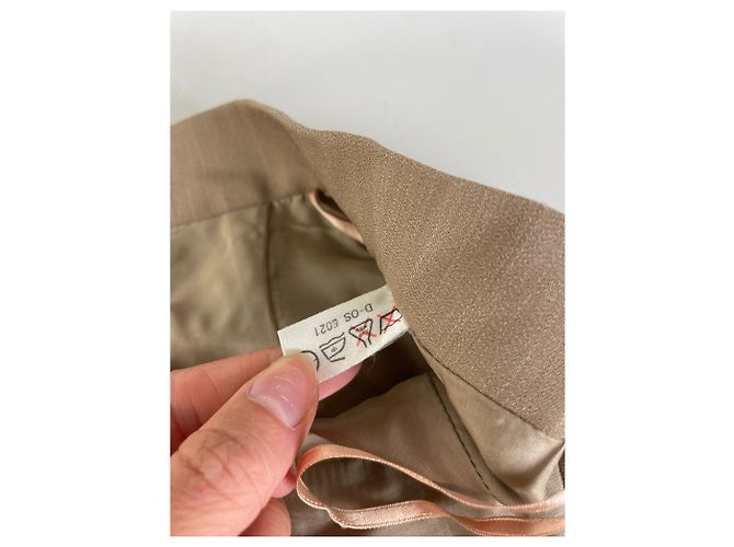 Chloé Gonna vintage Chloe in misto seta beige L - vista 6