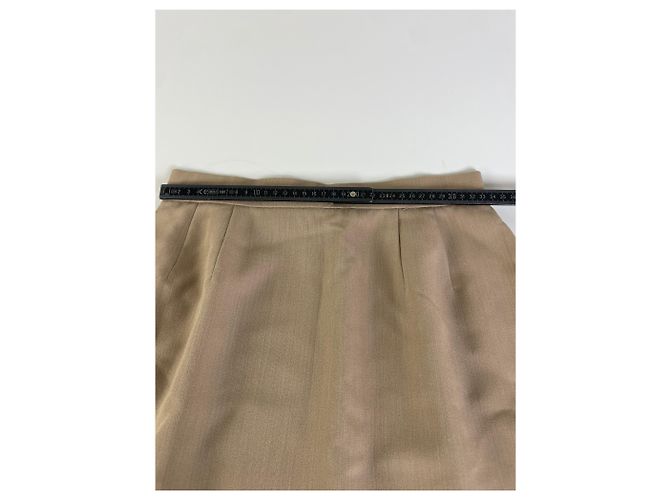 Chloé Gonna vintage Chloe in misto seta beige L - vista 9