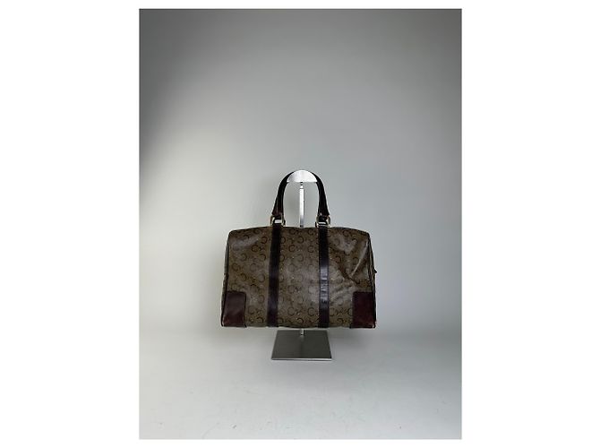 Céline Vintage Celine C Monogram Canvas Tote Beige Braun Gold Anthrazitgrau - Ansicht 14