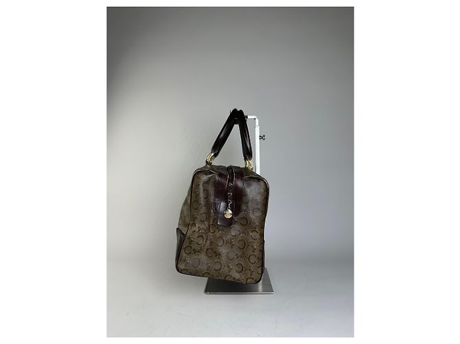 Céline Vintage Celine C Monogram Canvas Tote Beige Braun Gold Anthrazitgrau - Ansicht 4