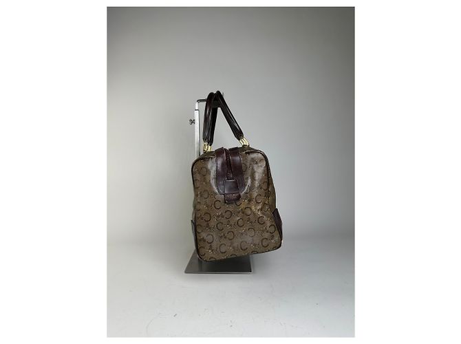 Céline Vintage Celine C Monogram Canvas Tote Beige Braun Gold Anthrazitgrau - Ansicht 6