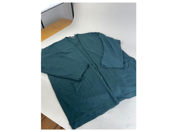 Vintage Issey Miyake Permanete Baumwoll-Cardigan Teal L Blau - Ansicht 5