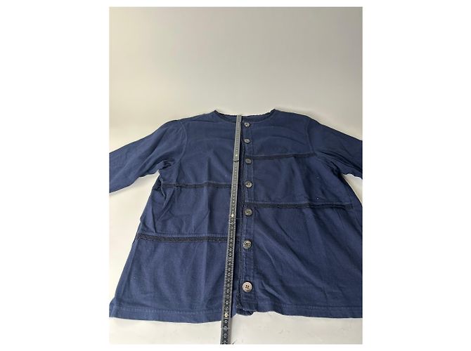 Autre Marque Vintage Issue Cotton Blend Jacket Navy Silver Buttons M Navy blue - view 3
