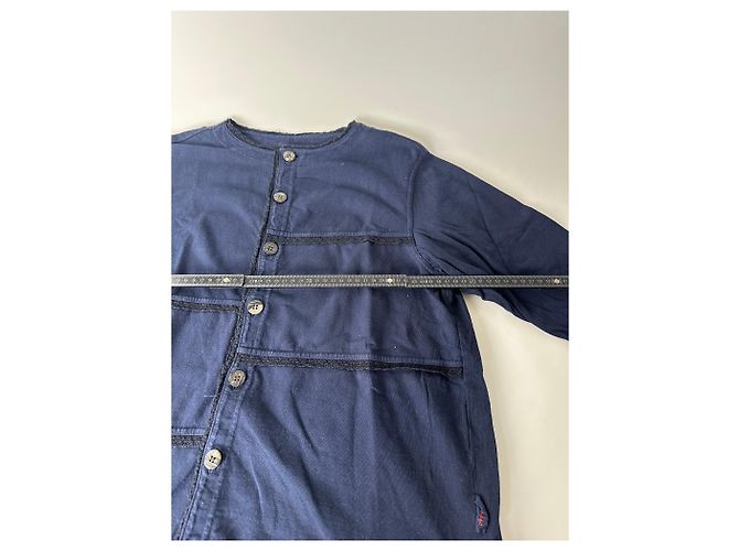 Autre Marque Vintage Issue Cotton Blend Jacket Navy Silver Buttons M Navy blue - view 5