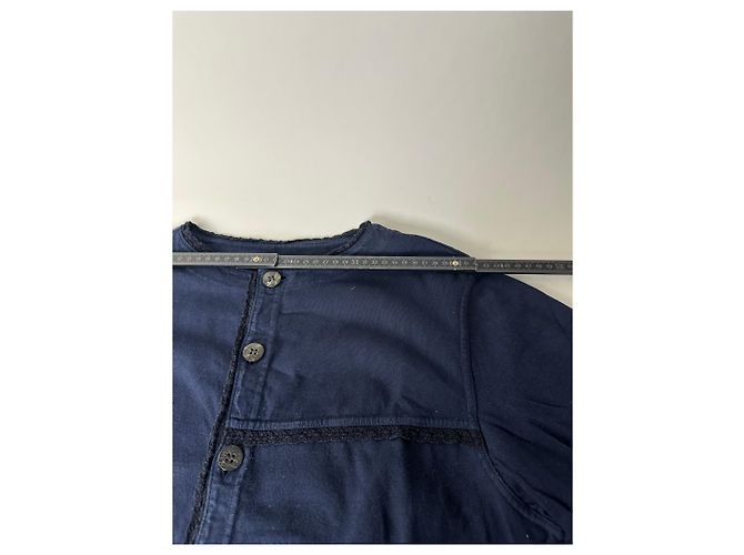 Autre Marque Vintage Issue Cotton Blend Jacket Navy Silver Buttons M Navy blue - view 6